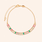 Colar Dourado Chocker de Pedras Coloridas Auryn