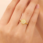 Anel Dourado Chuveirinho Cravejado de Zircônia Auryn - Minha loja