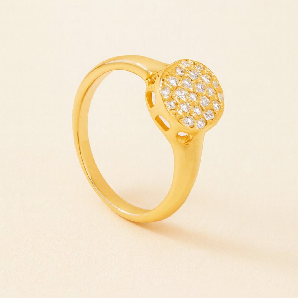 Anel Dourado Chuveirinho Cravejado de Zircônia Auryn - Minha loja