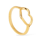 Anel feminino Ayren Premium dourado com coração para uso diário