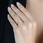 Anel Dourado Solitário de Coração em Zircônia Auryn - Minha loja