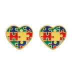 Brinco Dourado Autismo Formato Coração Auryn - Minha loja