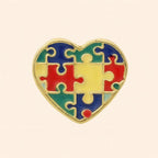 Brinco Dourado Autismo Formato Coração Auryn - Minha loja