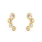 Brinco Dourado com 4 Pontos de Luz em Zircônia - Minha loja