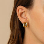 Brinco Dourado Concha Três Argolas Auryn - Minha loja