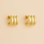 Brinco Dourado Concha Três Argolas Auryn - Minha loja