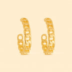 Brinco Dourado de Argola Formato Corrente Médio Auryn - Minha loja