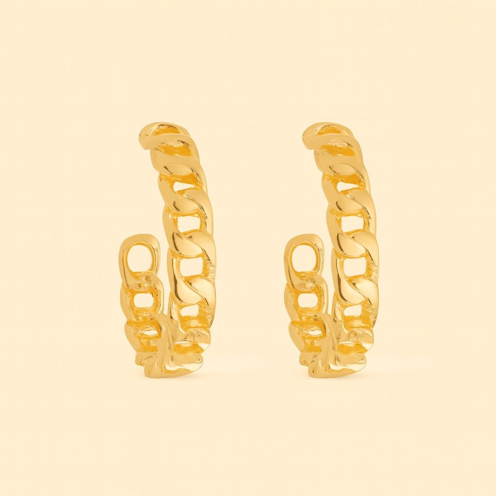 Brinco Dourado de Argola Formato Corrente Pequeno Auryn - Minha loja
