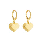 Brinco Dourado de Argolinha Coração Traços Retos Auryn - Minha loja