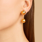 Brinco Dourado de Bola Duplo Auryn - Minha loja