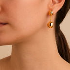 Brinco Dourado de Bola Duplo Auryn - Minha loja