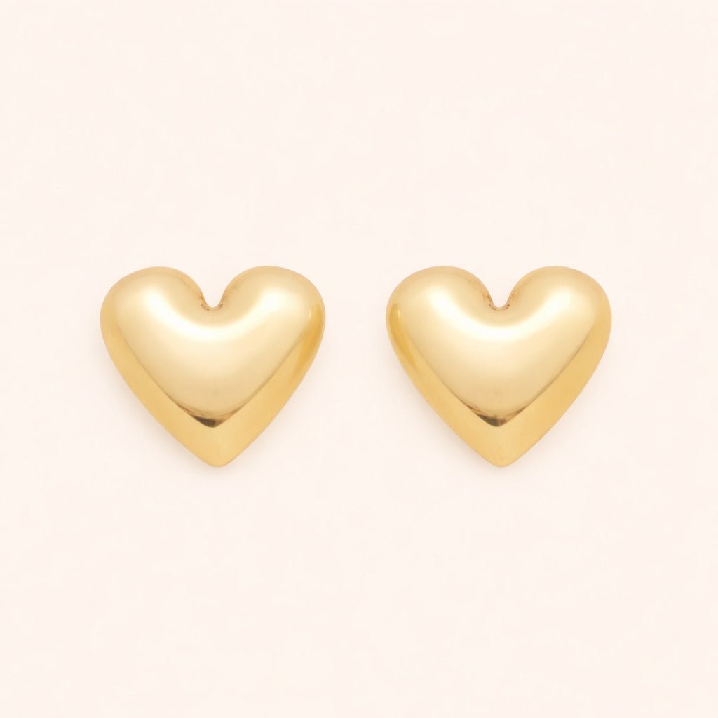Brinco Dourado de Coração Liso Auryn - Minha loja
