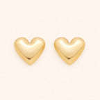 Brinco Dourado de Coração Liso Auryn - Minha loja