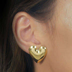 Brinco Dourado de Coração Liso Auryn - Minha loja