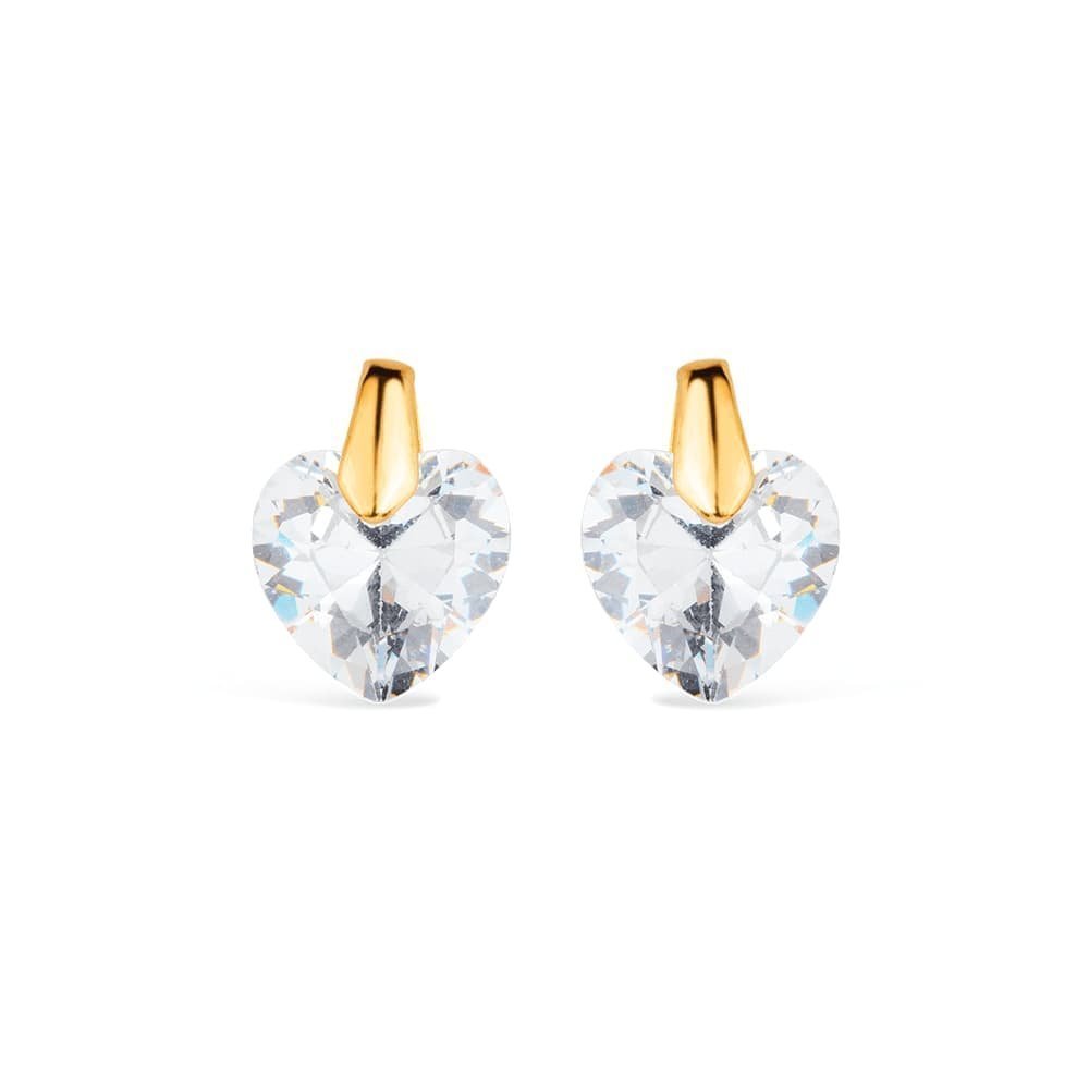 Brinco Dourado de Pedra Zircônia em formato de Coração Auryn - Minha loja
