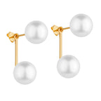 Brinco Dourado de Pérola Dupla Auryn - Minha loja