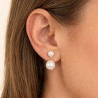 Brinco Dourado de Pérola Dupla Auryn - Minha loja