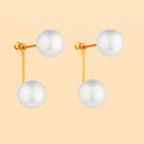 Brinco Dourado de Pérola Dupla Auryn - Minha loja