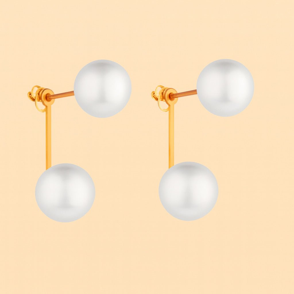 Brinco Dourado de Pérola Dupla Auryn - Minha loja