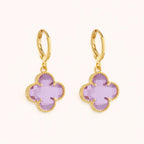 Brinco Dourado de Trevo com Zircônia Rosa Auryn - Minha loja