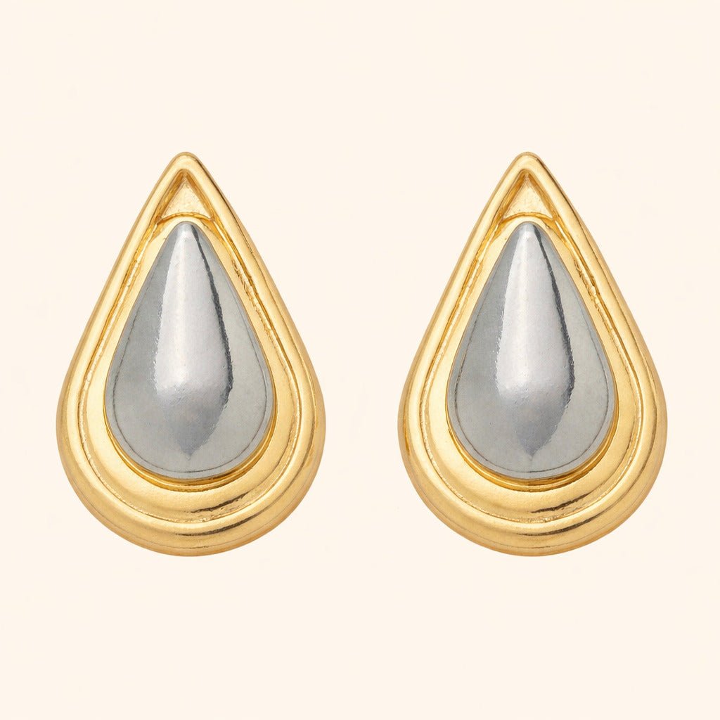 Brinco Dourado e Prateado Formato Gota Auryn - Minha loja