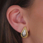 Brinco Dourado e Prateado Formato Gota Auryn - Minha loja