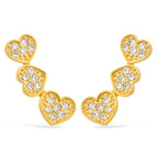 Brinco Dourado Ear Cuff de Coração com Zircônia Auryn - Minha loja