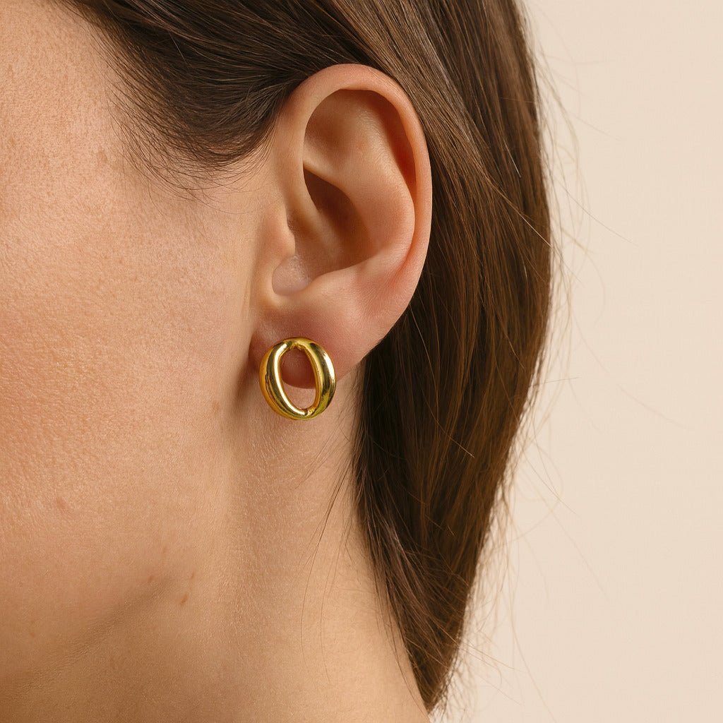 Brinco Dourado Elo Corrente Auryn - Minha loja