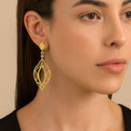 Brinco Dourado Folha de Gala Auryn - Minha loja