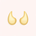 Brinco Dourado Gota Curvada Grande Auryn - Minha loja