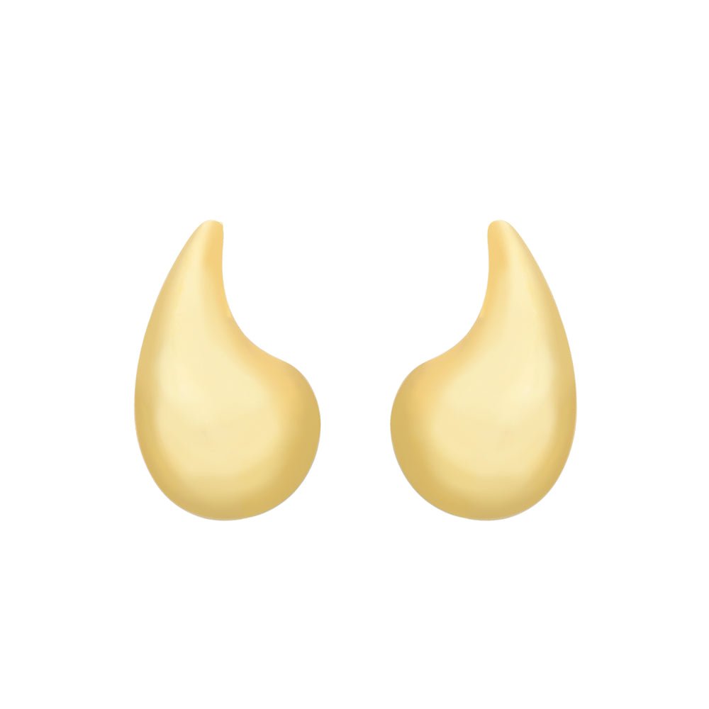 Brinco Dourado Gota Curvada Grande Auryn - Minha loja