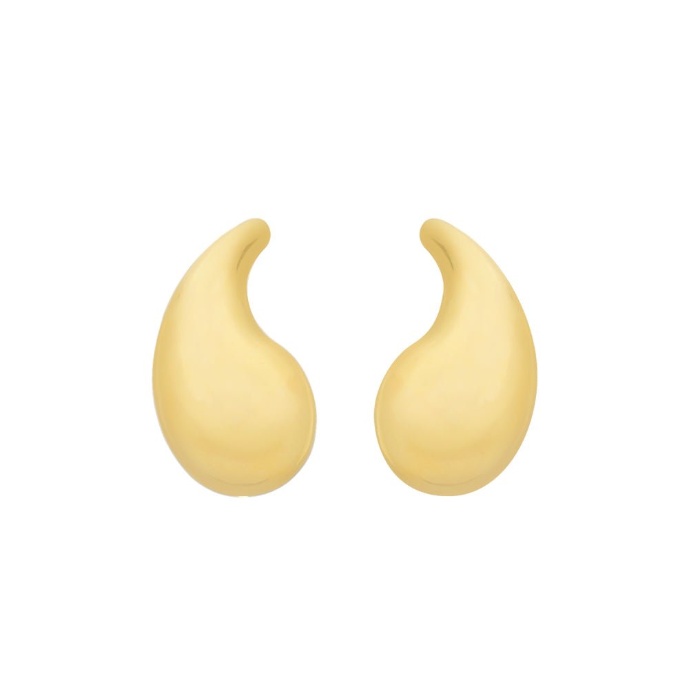 Brinco Dourado Gota Curvada Média Auryn - Minha loja