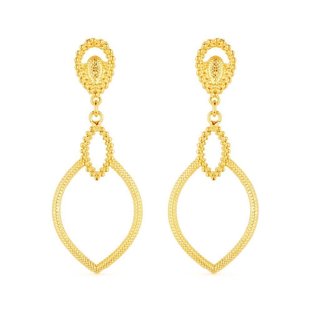 Brinco Dourado Luxo Gota de Gala Auryn - Minha loja