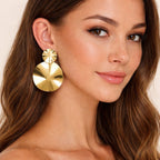 Brinco Dourado Orgânico Dois Círculos Amassados Auryn - Minha loja