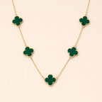 Colar Dourado 5 Trevos Verde - Minha loja