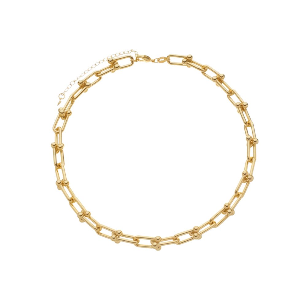 Colar Dourado Chocker Corrente Elos Largos Auryn - Minha loja