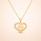 Colar Dourado Chocker de Coração e Pata Pet Zircônia Aurin - Minha loja