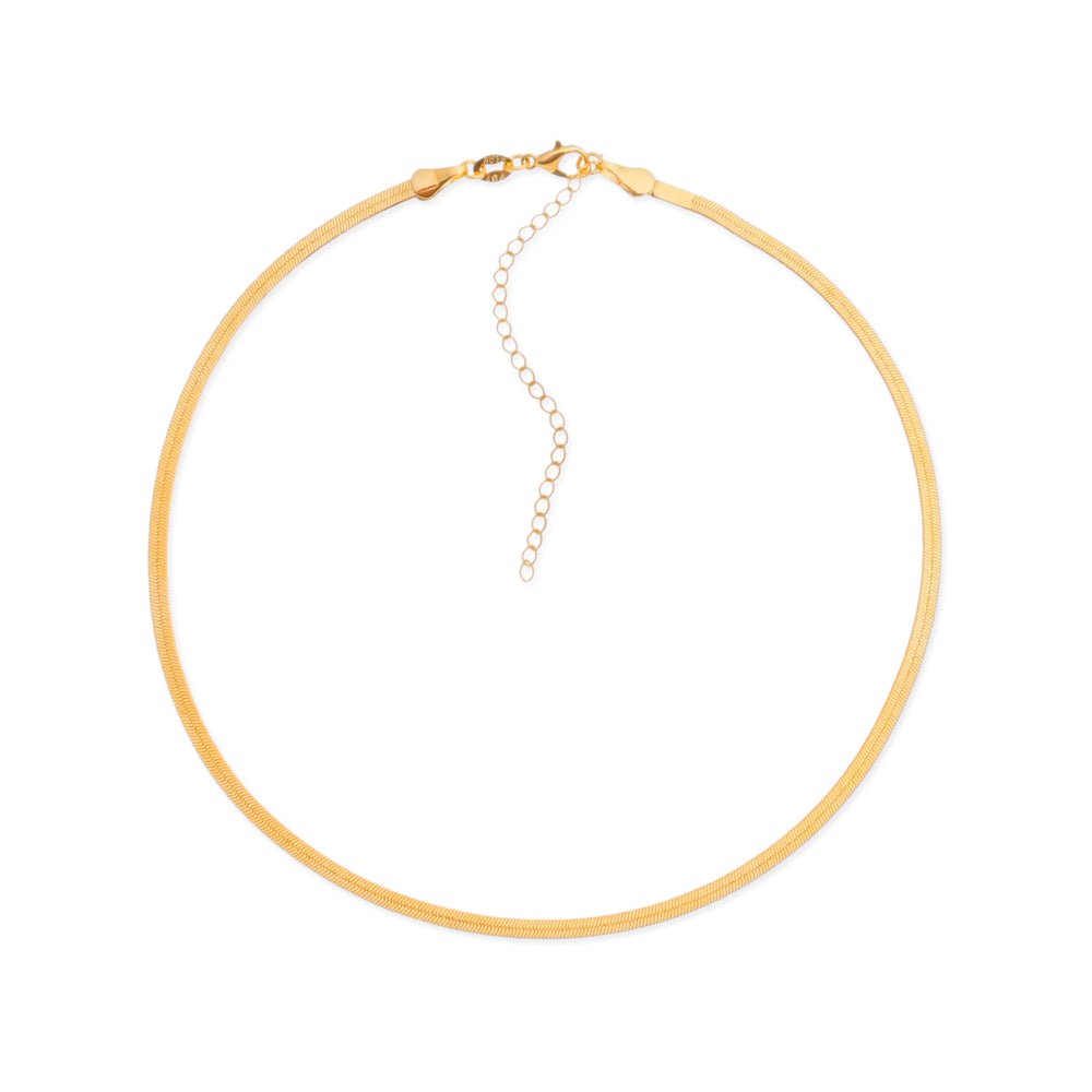Colar Dourado Chocker de Fita Auryn - Minha loja