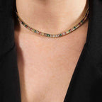 Colar Dourado Chocker de Pedras Coloridas Auryn - Minha loja