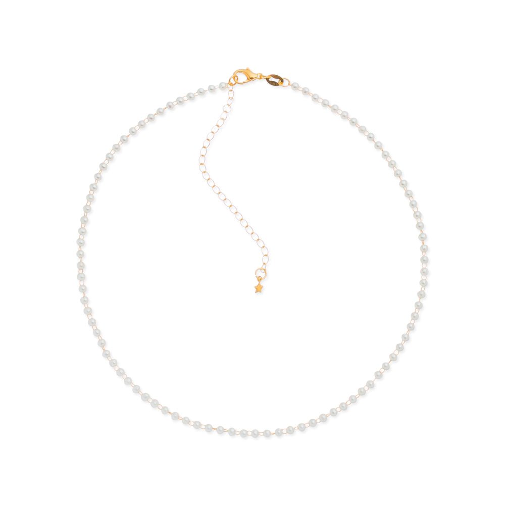 Colar Dourado Chocker de Pérolas Auryn - Minha loja