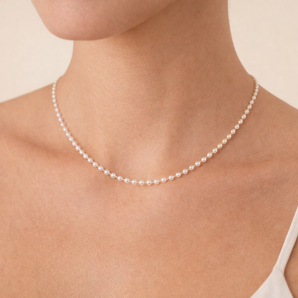 Colar Dourado Chocker de Pérolas Auryn - Minha loja