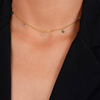 Colar Dourado Chocker Pontos de Luz Coloridos Cristais Auryn - Minha loja