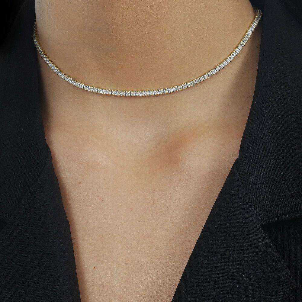 Colar Dourado Chocker Riviera Pedras Brancas Auryn - Minha loja