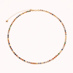 Colar Dourado Chocker Riviera Pedras Coloridas Auryn - Minha loja