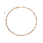Colar Dourado Chocker Riviera Pedras Coloridas Auryn - Minha loja