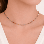 Colar Dourado Chocker Riviera Pedras Coloridas Auryn - Minha loja