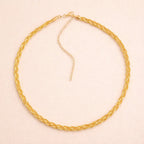 Colar Dourado Chocker Trançada Auryn - Minha loja