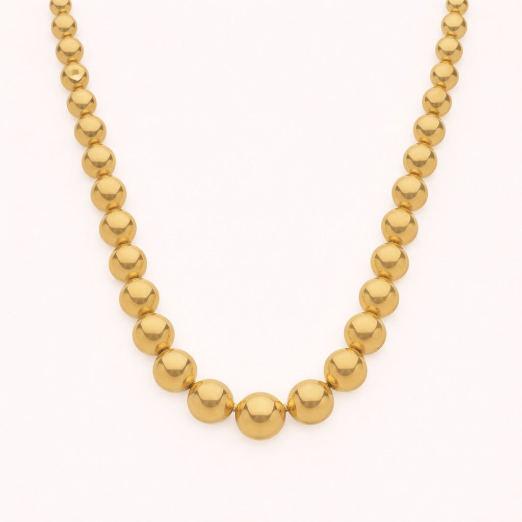 Colar Dourado de Bolas Crescentes Auryn - Minha loja