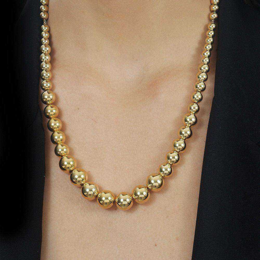 Colar Dourado de Bolas Crescentes Auryn - Minha loja