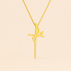 Colar Dourado de Cruz Fé Auryn - Minha loja